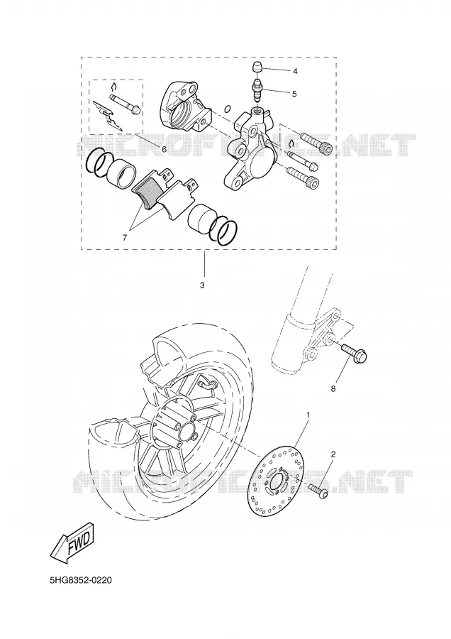 ETRIER DE FREIN AVANT Yamaha SCOOTER 50 2001 BOOSTER  CW50L