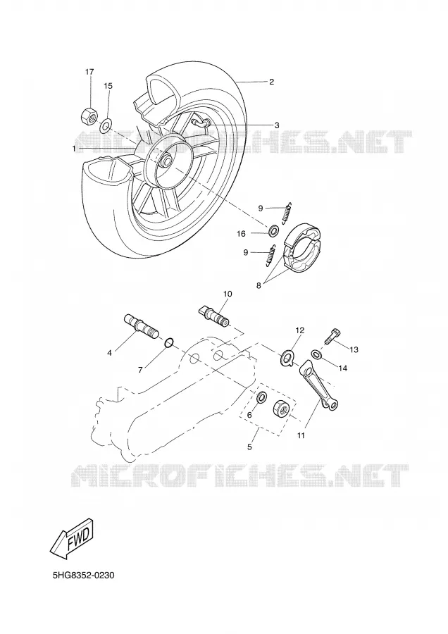 ROUE ARRIERE Yamaha SCOOTER 50 2001 BOOSTER  CW50L