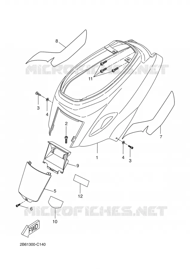 COUVERCLE LATERAL Yamaha SCOOTER 50 2004 BW'S  CW50L