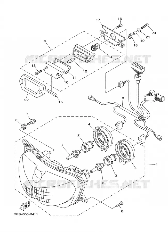 PHARE  Yamaha MOTO 900 2008 TDM  TDM900X