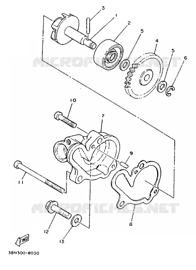 POMPE A EAU Yamaha MOTO 125 1991 TDR  TDR125
