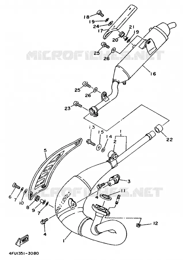 ECHAPPEMENT Yamaha MOTO 125 1993 TDR  TDR125
