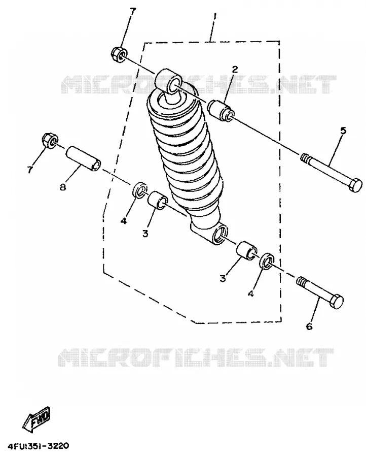 AMORTISSEUR ARRIERE Yamaha MOTO 125 1994 TDR  TDR125