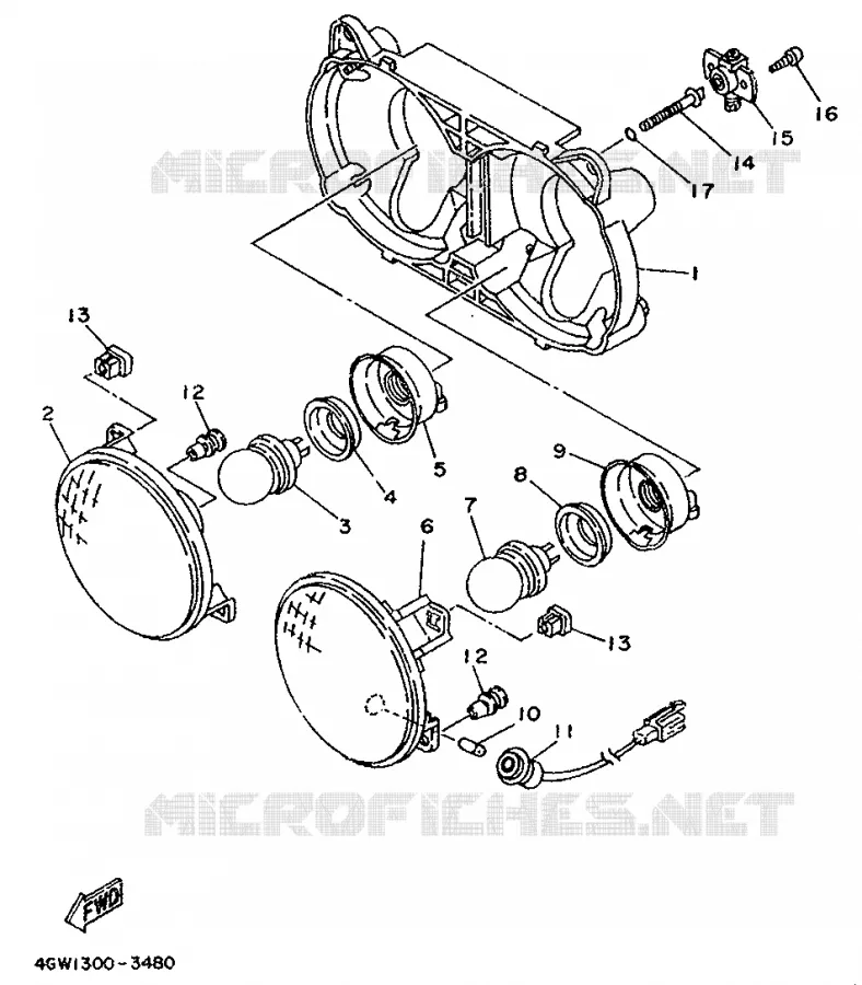 ALTERNATIVE PHARE - AUTRICHE Yamaha MOTO 125 1994 TDR  TDR125