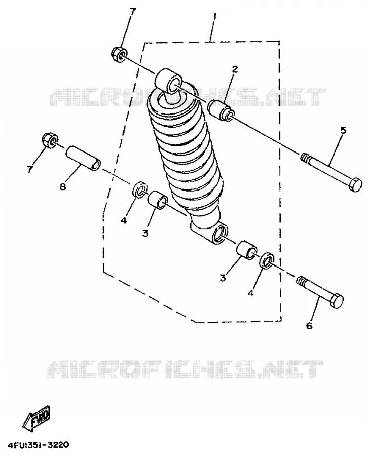 AMORTISSEUR ARRIERE Yamaha MOTO 125 1995 TDR  TDR125