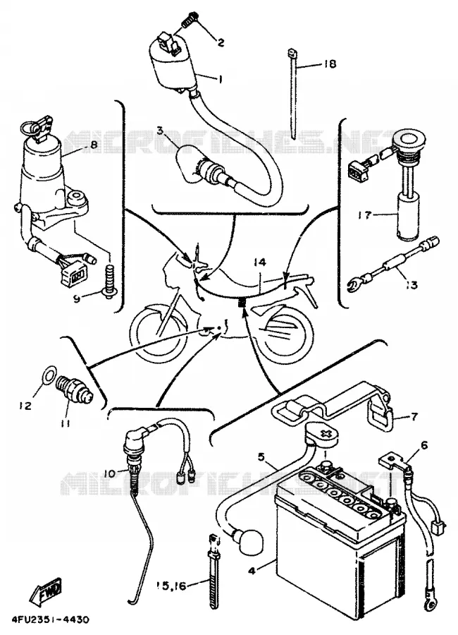 PARTIE ELECTRIQUE 1 Yamaha MOTO 125 1995 TDR  TDR125