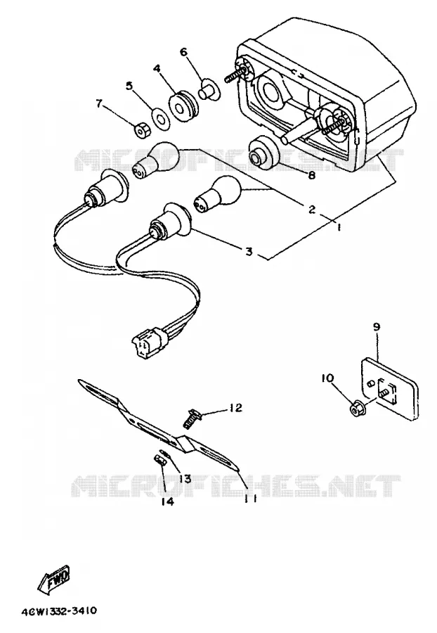 FEU ARRIERE Yamaha MOTO 125 1995 TDR  TDR125