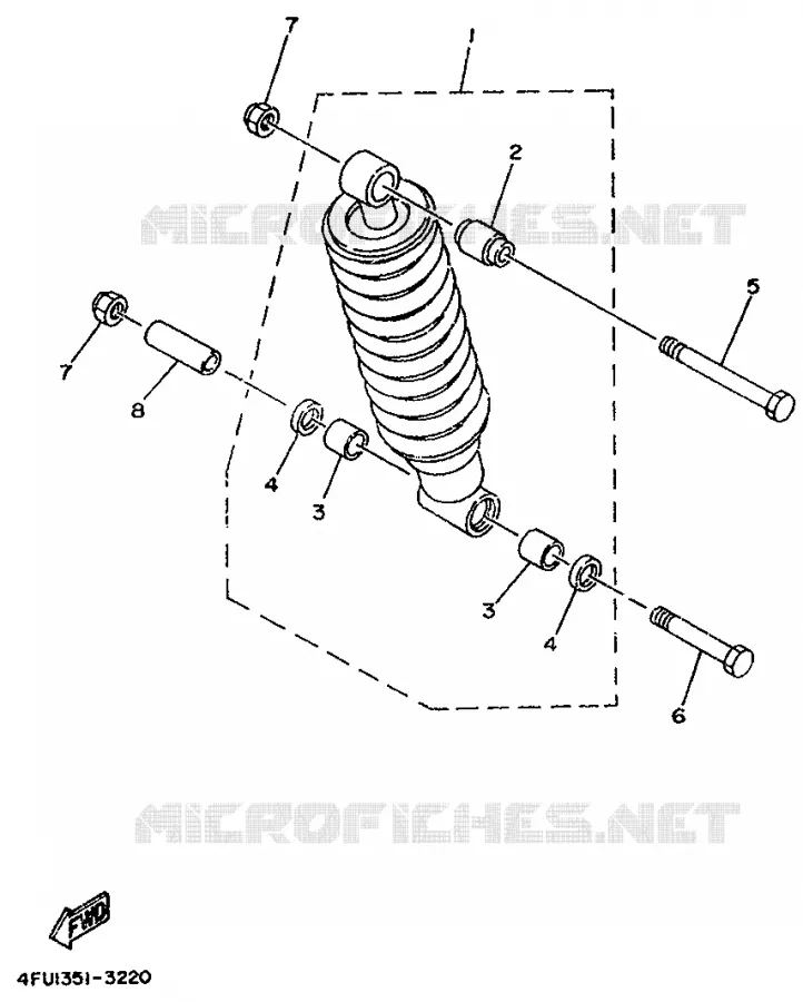 AMORTISSEUR ARRIERE Yamaha MOTO 125 1996 TDR  TDR125