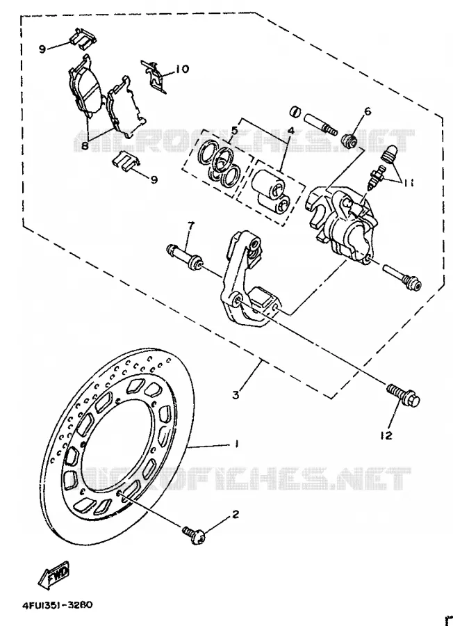 ETRIER DE FREIN AVANT Yamaha MOTO 125 1996 TDR  TDR125