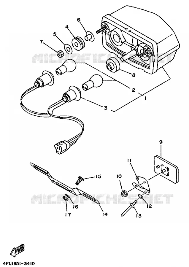 FEU ARRIERE Yamaha MOTO 125 1996 TDR  TDR125
