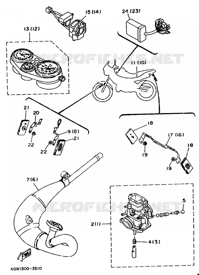 PIÈCES OPTIONNELLES - PARTIE CYCLE - AUTRICHE Yamaha MOTO 125 1996 TDR  TDR125