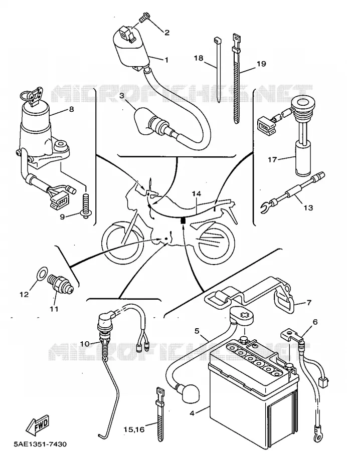 PARTIE ELECTRIQUE 1 Yamaha MOTO 125 1997 TDR  TDR125