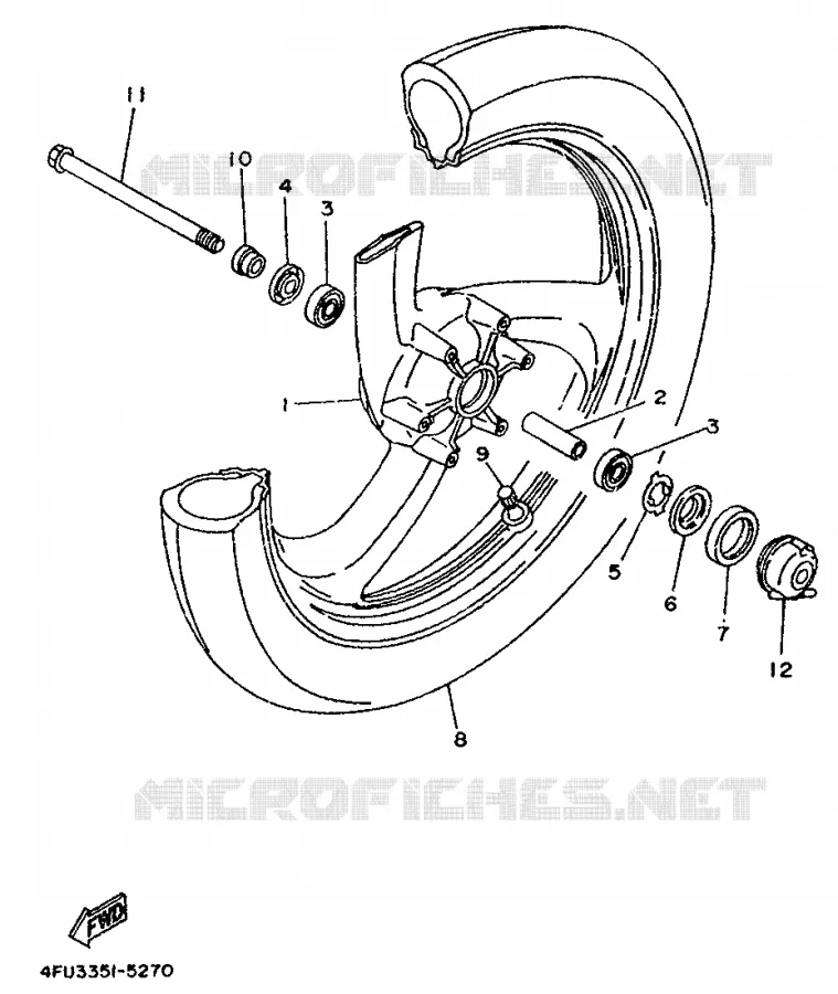 ROUE AVANT Yamaha MOTO 125 1998 TDR  TDR125