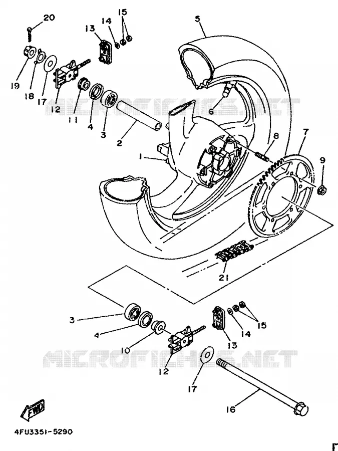 ROUE ARRIERE Yamaha MOTO 125 1998 TDR  TDR125