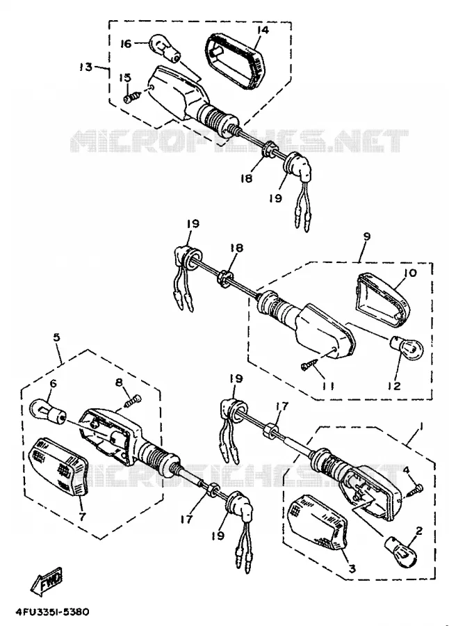 CLIGNOTANT Yamaha MOTO 125 1998 TDR  TDR125