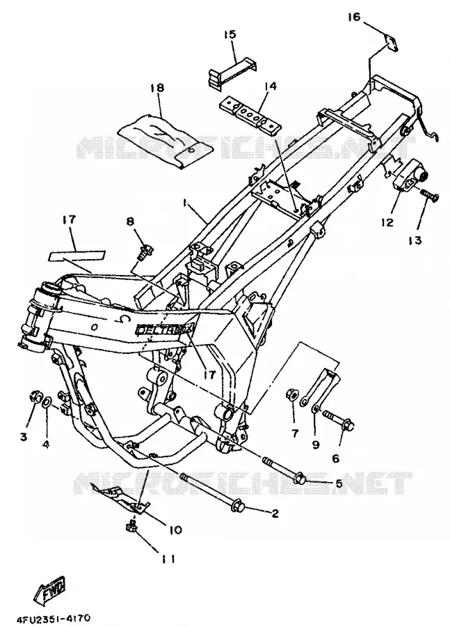 CADRE Yamaha MOTO 125 1998 TDR  TDR125
