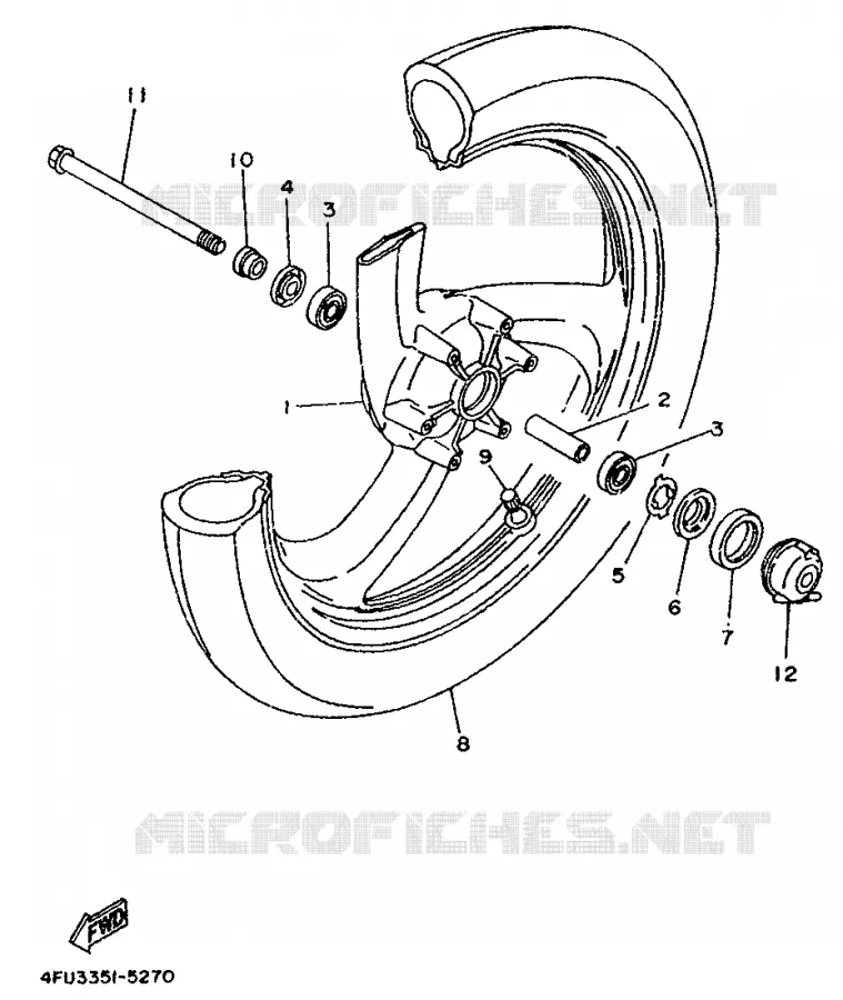 ROUE AVANT Yamaha MOTO 125 1998 TDR  TDR125