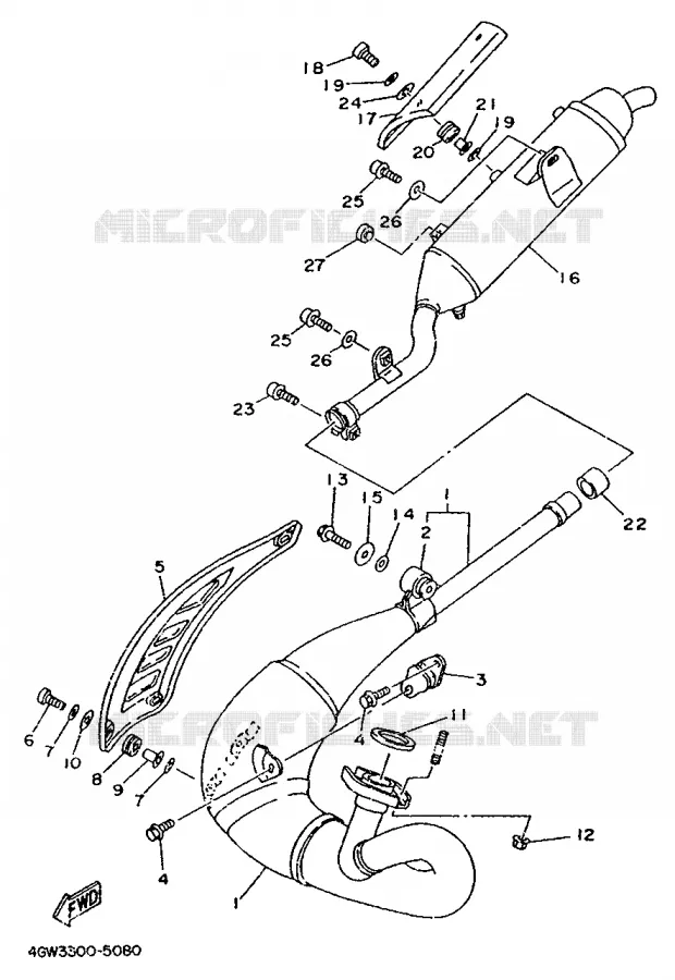 ECHAPPEMENT Yamaha MOTO 125 1998 TDR  TDR125