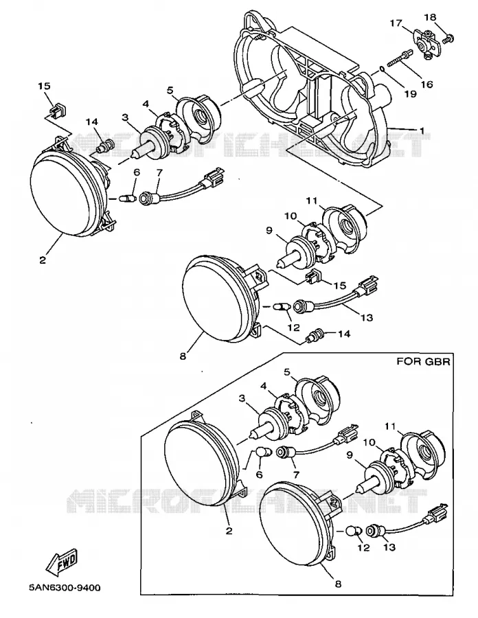 PHARE  Yamaha MOTO 125 1999 TDR  TDR125