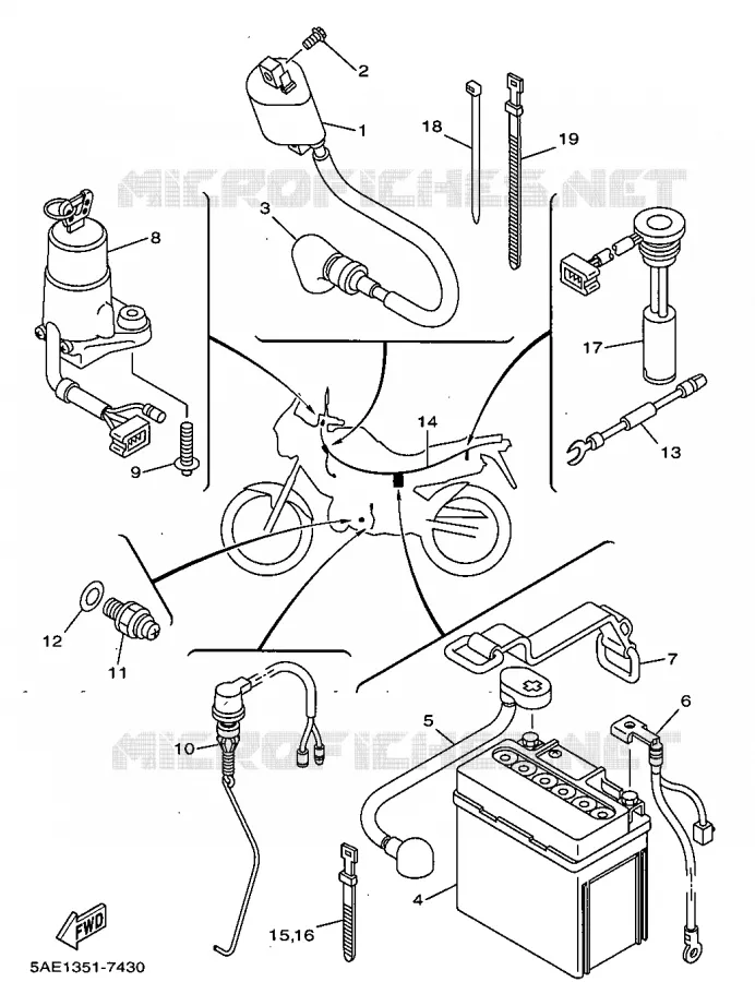 PARTIE ELECTRIQUE 1 Yamaha MOTO 125 1999 TDR  TDR125