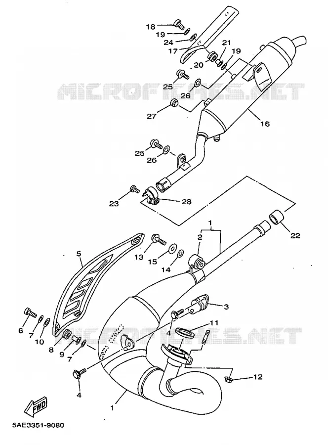 ECHAPPEMENT Yamaha MOTO 125 1999 TDR  TDR125