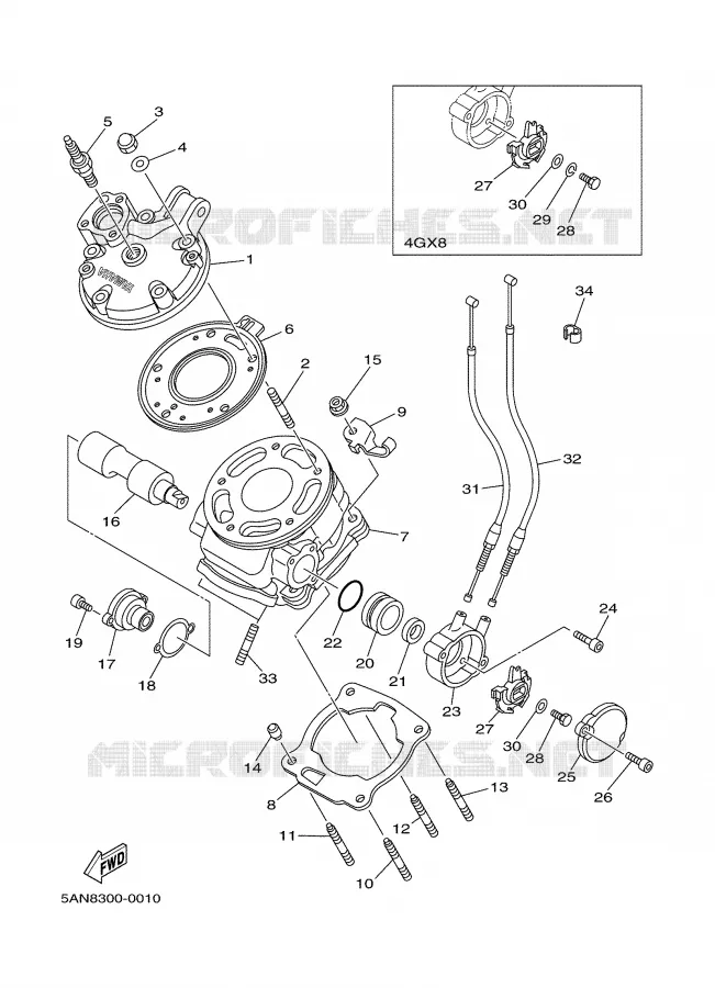 CYLINDRE Yamaha MOTO 125 2000 TDR  TDR125
