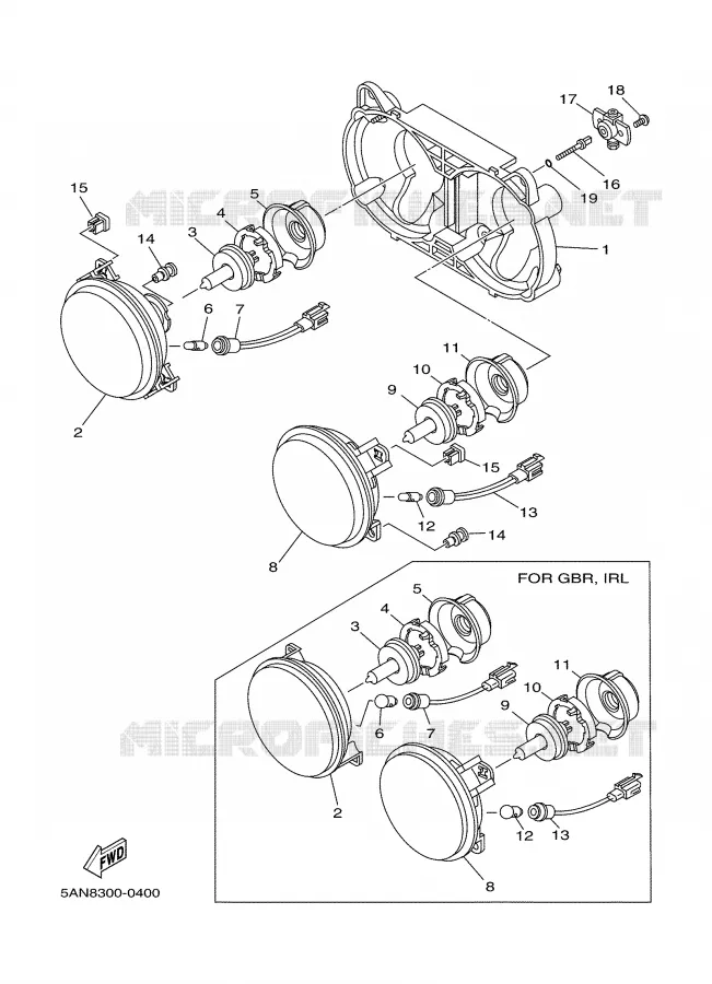 PHARE  Yamaha MOTO 125 2000 TDR  TDR125