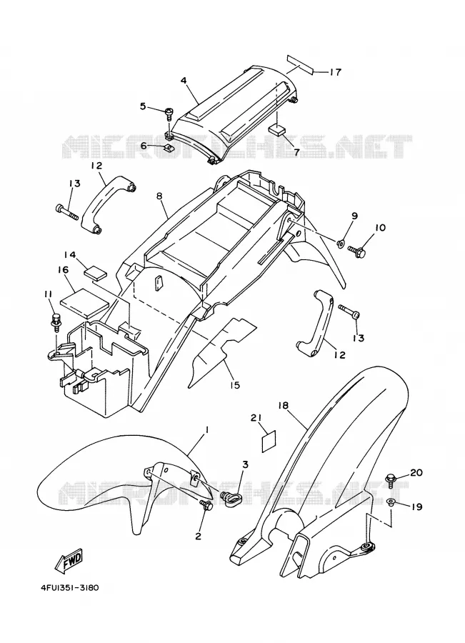 GARDE BOUE Yamaha MOTO 125 2000 TDR  TDR125