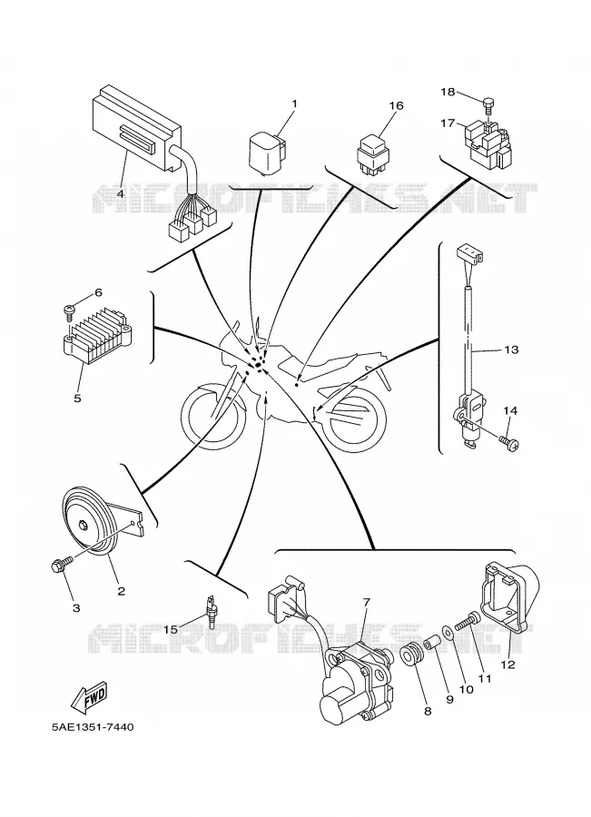 PARTIE ELECTRIQUE 2 Yamaha MOTO 125 2000 TDR  TDR125
