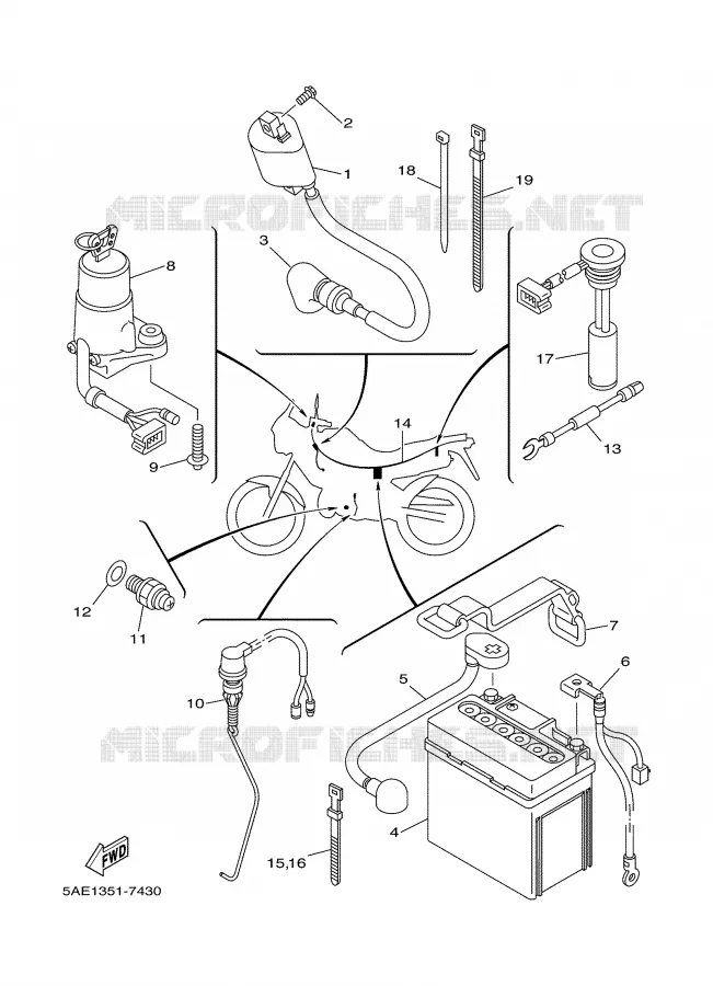 PARTIE ELECTRIQUE 1 Yamaha MOTO 125 2000 TDR  TDR125