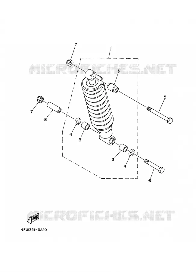 AMORTISSEUR ARRIERE Yamaha MOTO 125 2000 TDR  TDR125