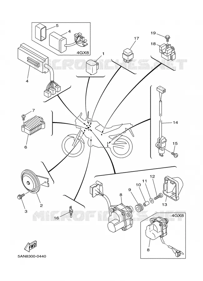 PARTIE ELECTRIQUE 2 Yamaha MOTO 125 2000 TDR  TDR125