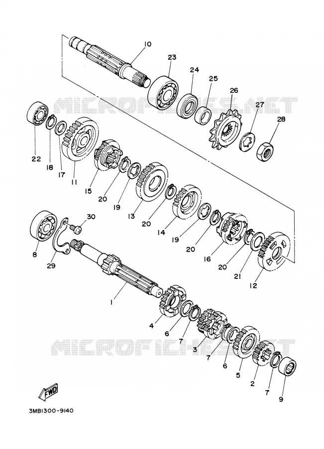 TRANSMISSION Yamaha MOTO 125 2001 TDR  TDR125