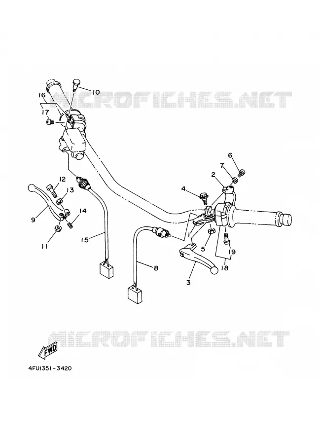 COMMODO / LEVIER Yamaha MOTO 125 2001 TDR  TDR125
