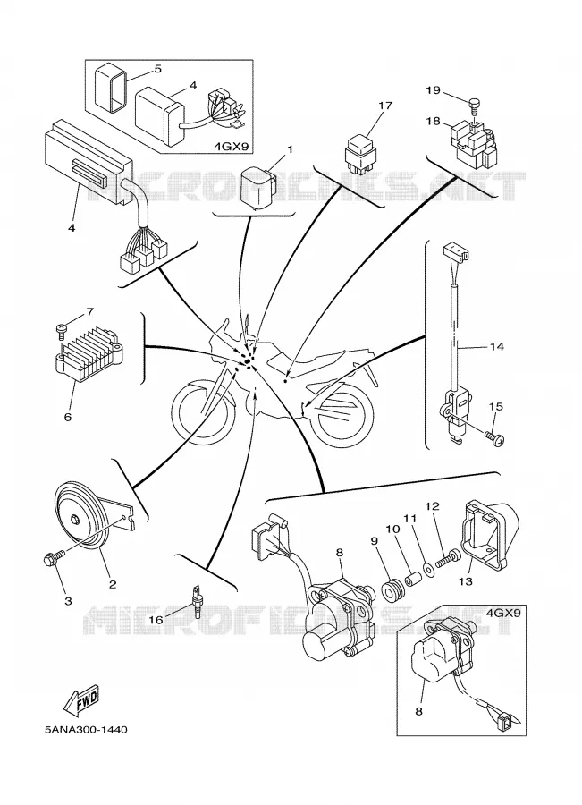 PARTIE ELECTRIQUE 2 Yamaha MOTO 125 2001 TDR  TDR125