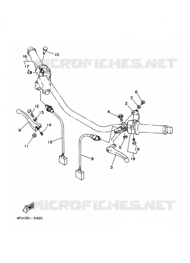 COMMODO / LEVIER Yamaha MOTO 125 2001 TDR  TDR125