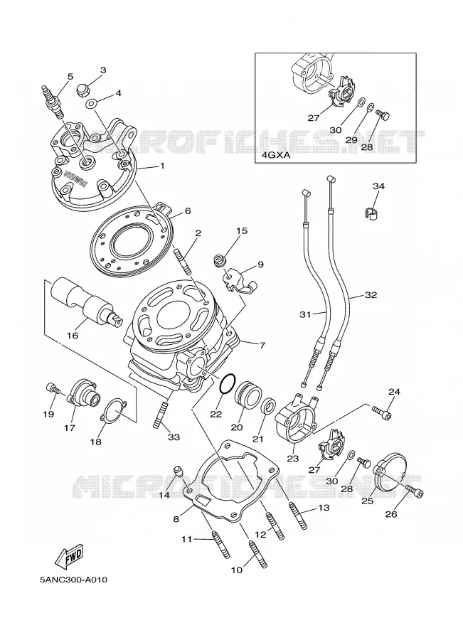 CYLINDRE Yamaha MOTO 125 2002 TDR  TDR125