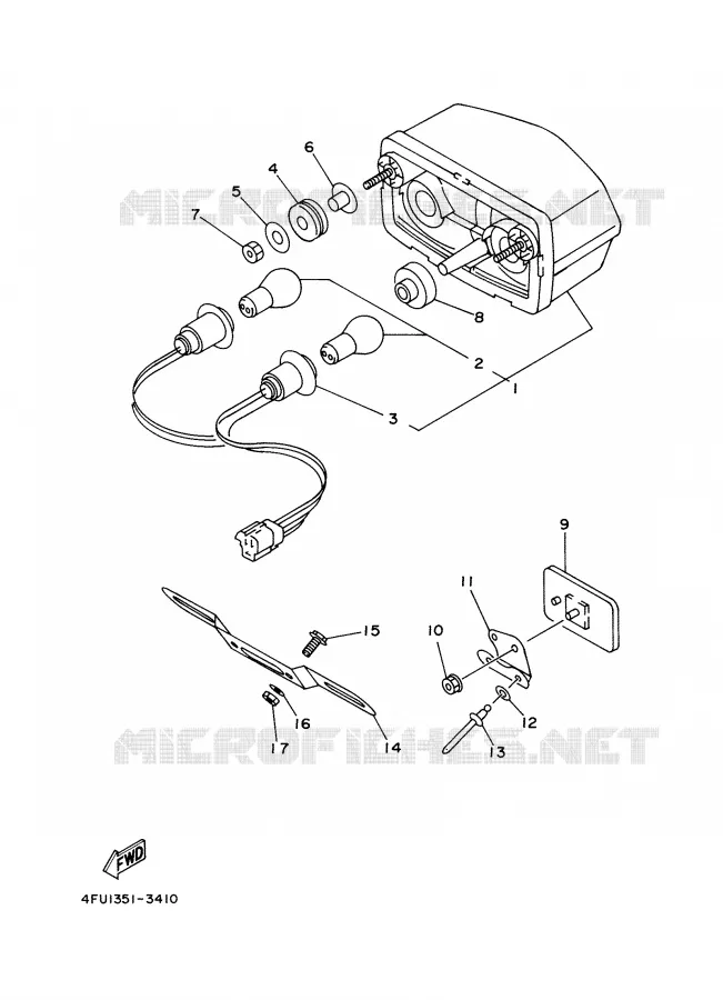 FEU ARRIERE Yamaha MOTO 125 2002 TDR  TDR125