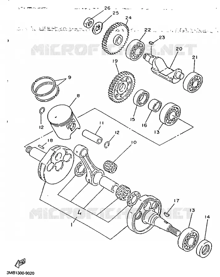 VILEBREQUIN / PISTON Yamaha MOTO 125 1992 TDR  TDR125R