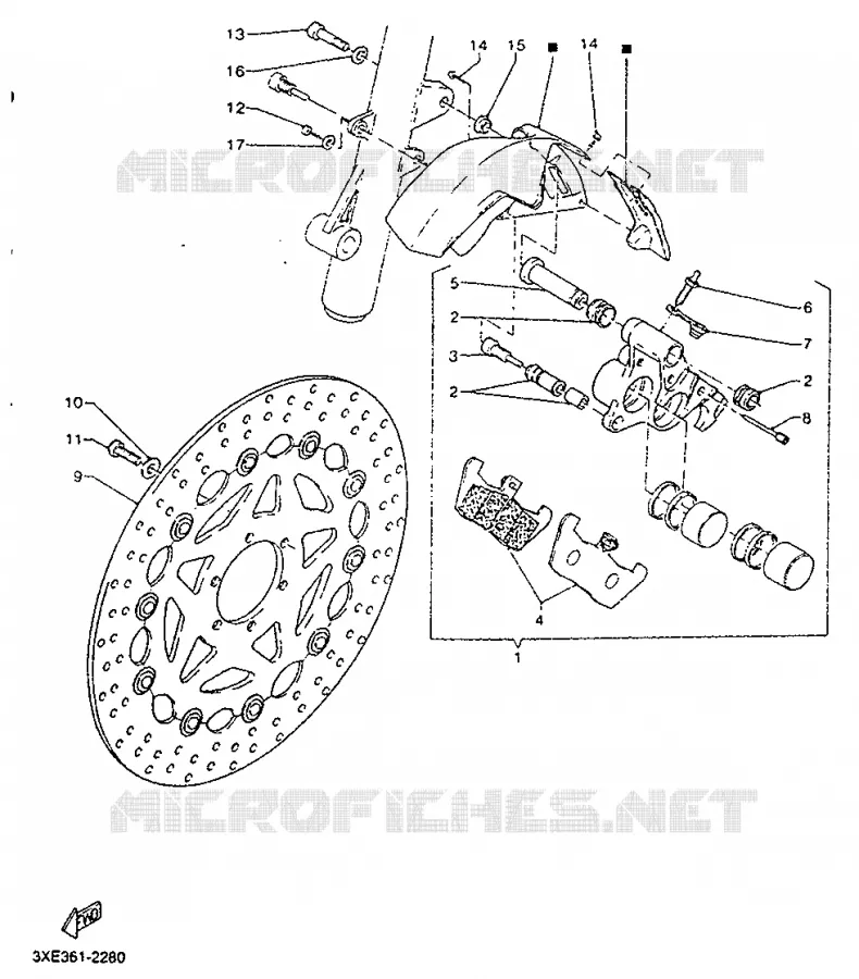 ETRIER DE FREIN AVANT Yamaha MOTO 125 1992 TDR  TDR125R