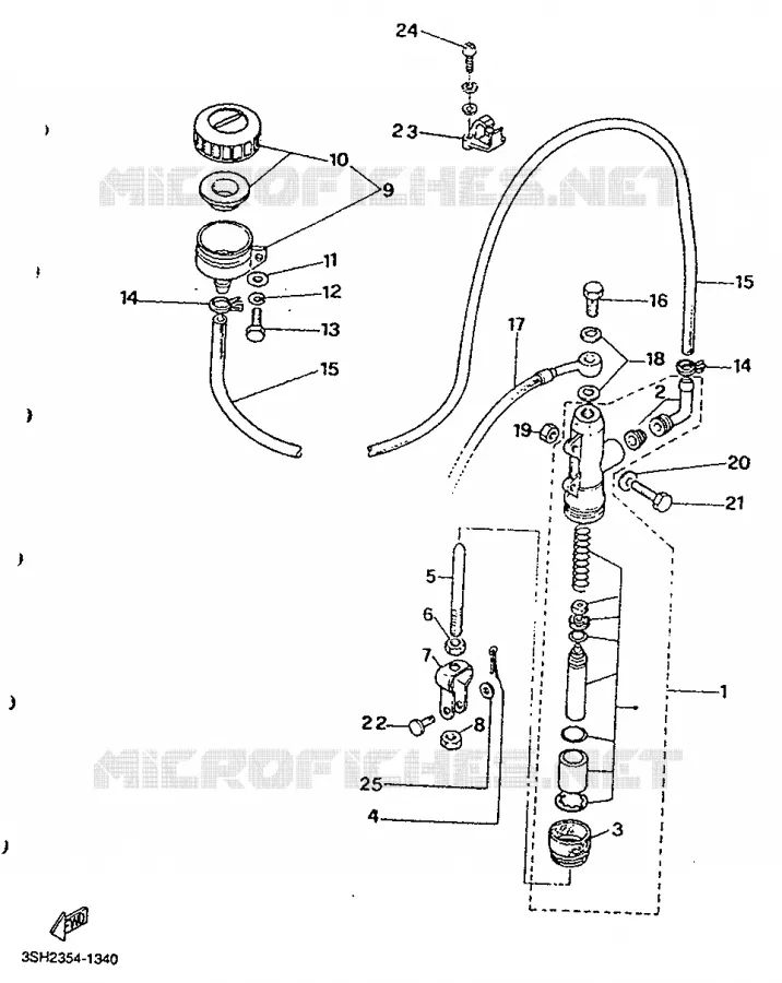 MAITRE CYLINDRE DE FREIN ARRIERE Yamaha MOTO 125 1992 TDR  TDR125R