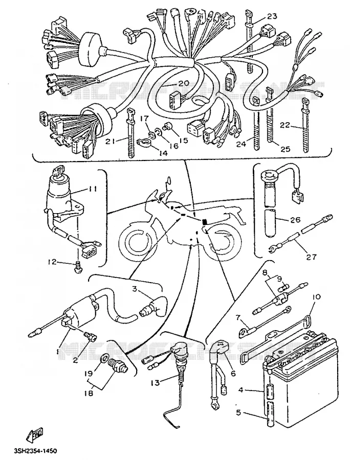 PARTIE ELECTRIQUE 1 Yamaha MOTO 125 1992 TDR  TDR125R