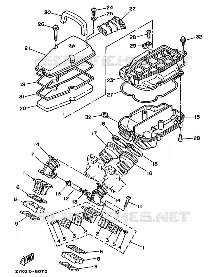 ADMISSION Yamaha MOTO 240 1990 TDR  TDR240