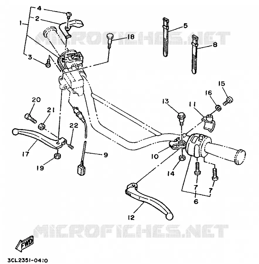 COMMODO / LEVIER Yamaha MOTO 240 1990 TDR  TDR240