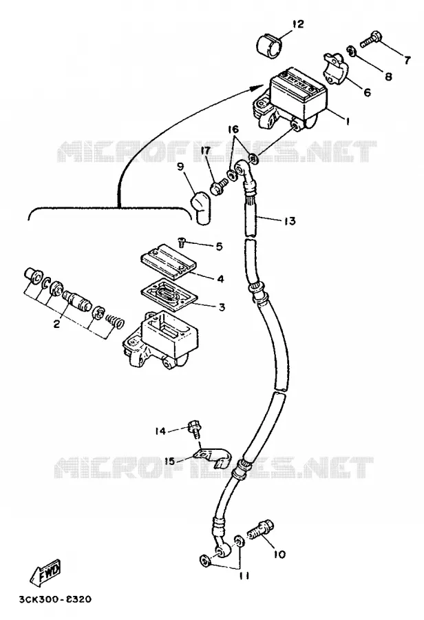 MAITRE CYLINDRE AVANT Yamaha MOTO 250 1988 TDR  TDR250