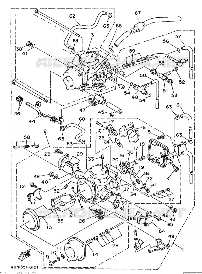 CARBURATEUR Yamaha MOTO 850 1996 TRX  TRX850