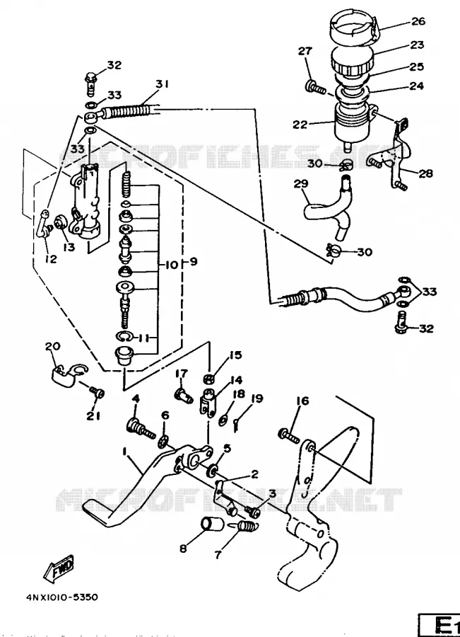 MAITRE CYLINDRE DE FREIN ARRIERE Yamaha MOTO 850 1996 TRX  TRX850