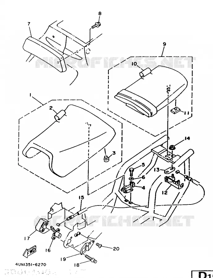 SELLE Yamaha MOTO 850 1997 TRX  TRX850
