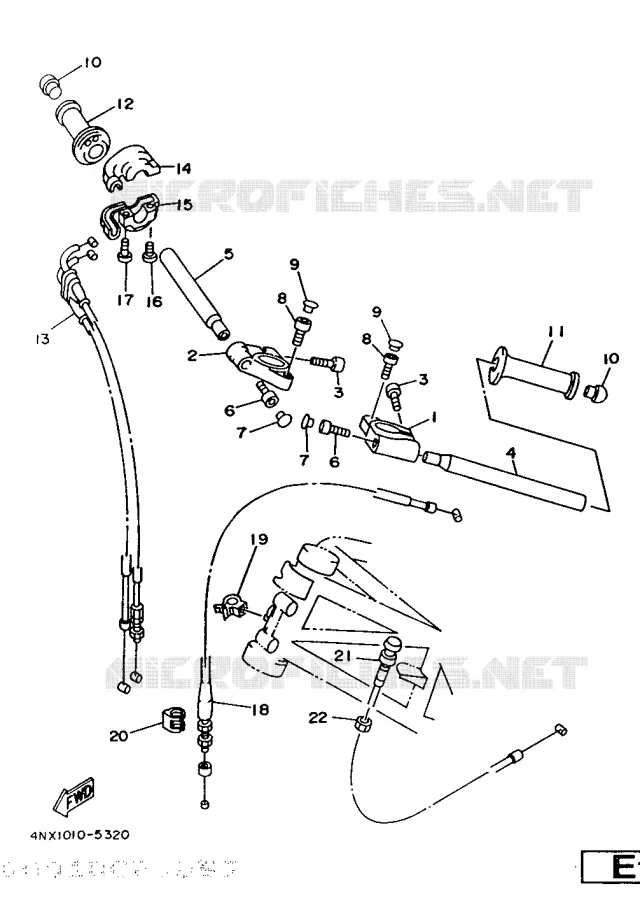 GUIDON ET CABLES Yamaha MOTO 850 1998 TRX  TRX850