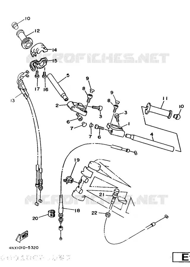 GUIDON ET CABLES Yamaha MOTO 850 1998 TRX  TRX850